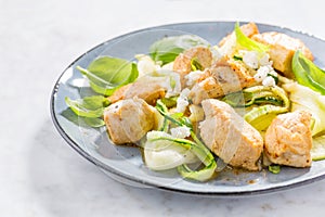 Low carb zucchini pasta with chicken