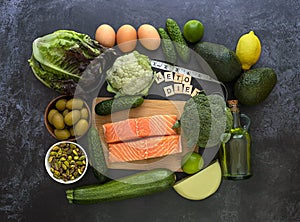 Low-carbohydrate diet concept or ketogenic