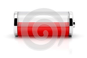 Low charge level battery icon
