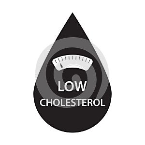 Low cholesterol icon vector heart care cardiology sign dietary low-cal food products for graphic design, logo, web site, social