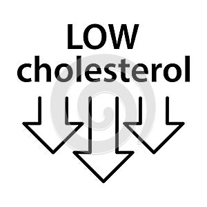 Low cholesterol icon vector heart care cardiology sign dietary low-cal food products for graphic design, logo, web site, social