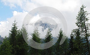Low Cloud Over Carnic Alps Near Sauris
