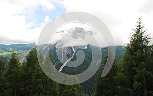 Low Cloud Over Carnic Alps Near Sauris