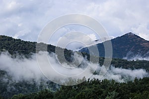 Low clouds on mountains