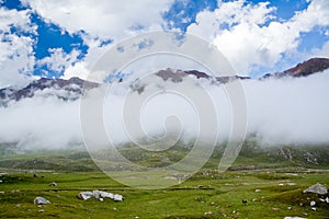 Low clouds in mountains