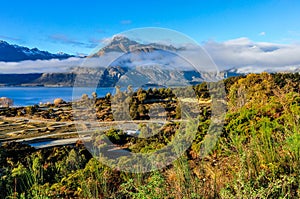 Low clouds in the mountains in Glenorchy, New Zealand