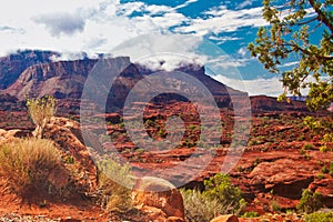 Low Clouds Near Moab and Fisher Towers