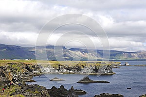 Low clouds over the Icelandic coastline