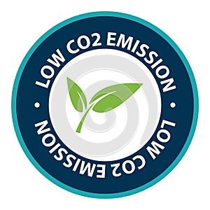 low co2 emission stamp on white