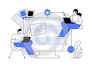 Low code development abstract concept vector illustration.