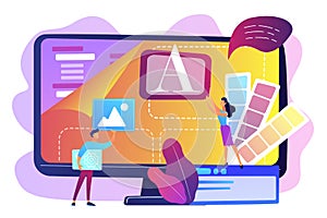 Low code development concept vector illustration.