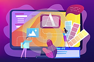 Low code development concept vector illustration.