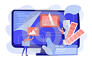 Low code development concept vector illustration.