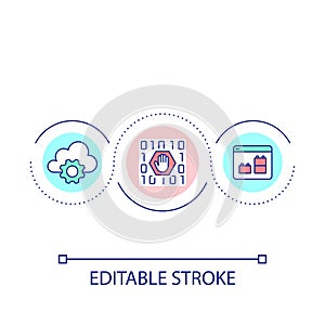 Low code platform loop concept icon