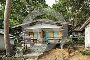 Low cost bungalows in the jungle and by the sea on Ao Sane beach