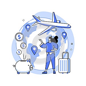 Low cost flights abstract concept vector illustration.