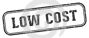 low cost stamp. low cost rectangular stamp on white background