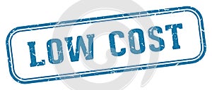 low cost stamp. low cost rectangular stamp on white background