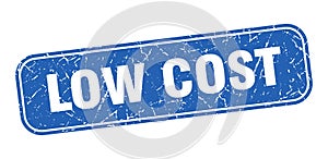 low cost stamp. low cost square grungy isolated sign.