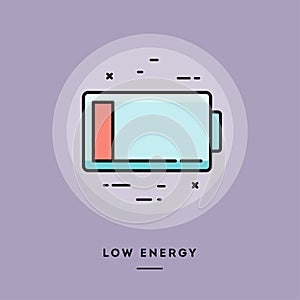 Low energy, flat design thin line banner. Vector illustration.