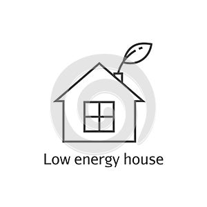 Low energy house thin line icon.