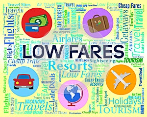 Low Fares Indicates Reduction Costs And Travel