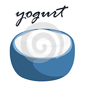 Low fat plain yogurt illustration