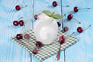 Low-fat yogurt with cherry.