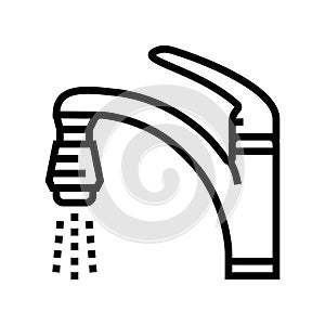 low flow water fixtures energy line icon vector illustration