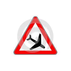 Low flying aircraft. Warning sign.