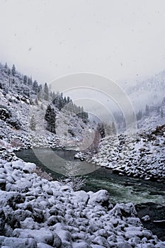 Low Hanging Fog Over A Winterized River