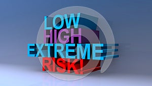 Low high extreme risk on blue