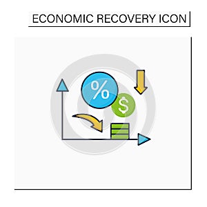 Low interest rates color icon