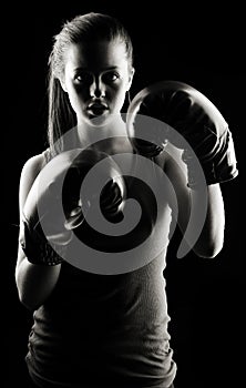 Low key female boxer