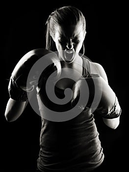 Low key female boxer