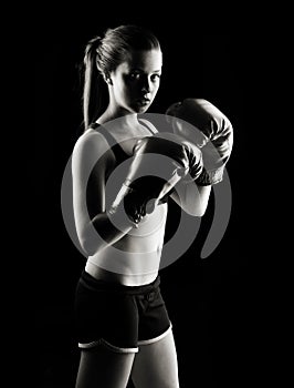 Low key female boxer
