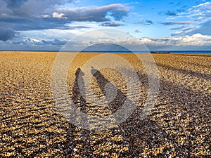 Low level shadows on Deal Beach, Kent, UK