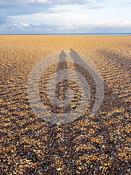 Low level shadows on Deal Beach, Kent, UK