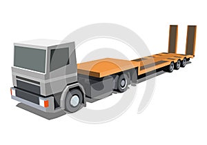 Low loader trailer truck icon