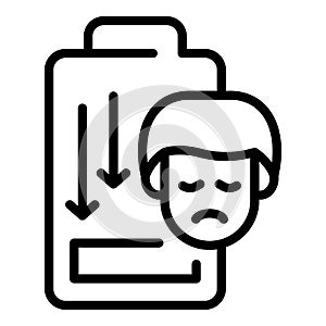 Low man energy icon outline vector. Panic attack