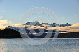 Low morning clouds in Glenorchy, New Zealand