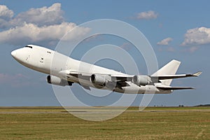 Low pass of big white plane