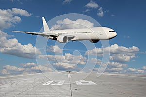 Low pass of white plane