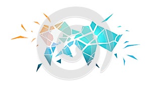 Low Poly Abstract Geometric Map Shape Vector, vector design Generative AI