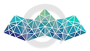 Low-Poly Abstract Mountain Range Gradient, vector design Generative AI