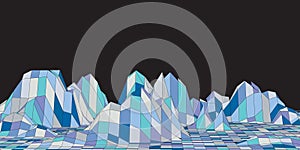 low poly abstract wireframe landscape design