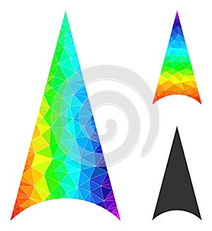 Vector Triangle Filled Arrowhead Up Icon with Rainbow Gradient