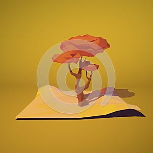 Low poly autumn tree