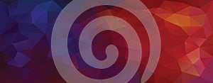 Low poly background facet triangular red purplle blue banner photo