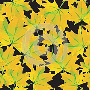 low-poly background polygonal pattern autumn maple leaves seamless texture